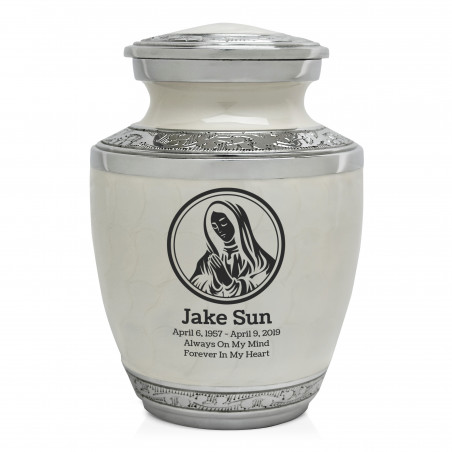Mother Mary Sharing Urn - Radiant White