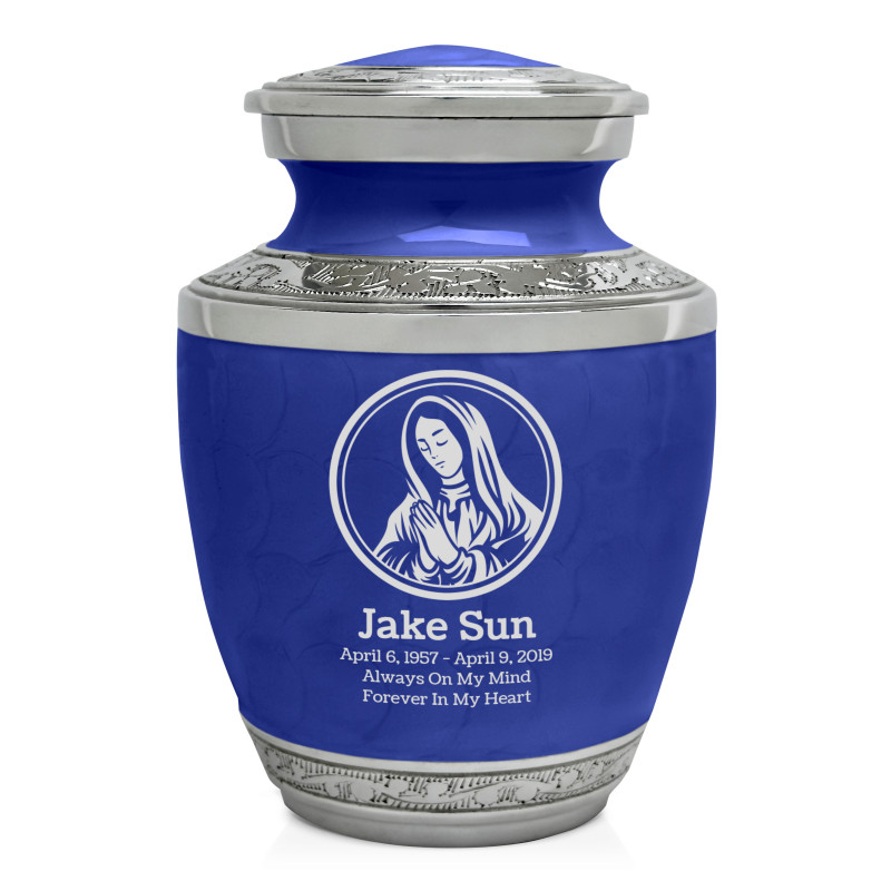 Mother Mary Sharing Urn - Royal Blue