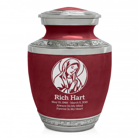 Virgin Mary Sharing Urn - Rose Red
