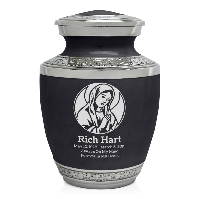 Virgin Mary Sharing Urn - Ebony Black