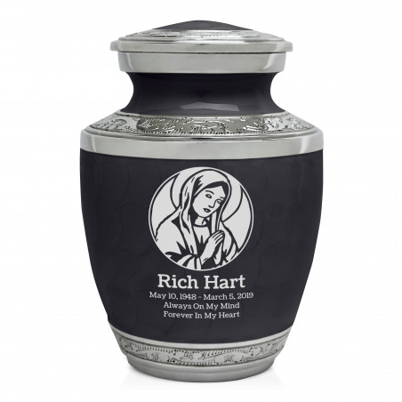 Virgin Mary Sharing Urn - Ebony Black