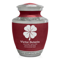 4 Leaf Clover Sharing Urn - Rose Red