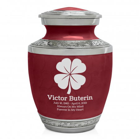 4 Leaf Clover Sharing Urn - Rose Red