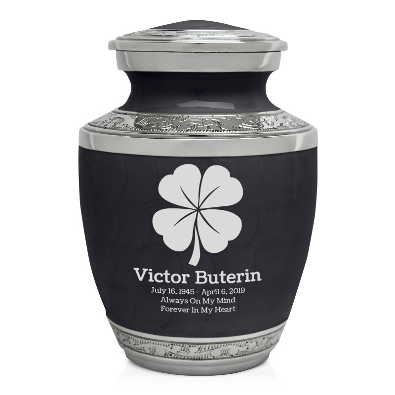 4 Leaf Clover Sharing Urn - Ebony Black