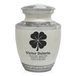 4 Leaf Clover Sharing Urn - Radiant White