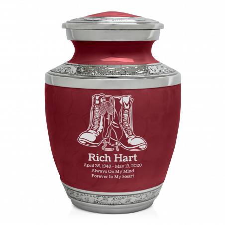 Veteran Combat Boots Sharing Urn - Rose Red