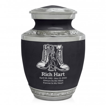 Veteran Combat Boots Sharing Urn - Ebony Black