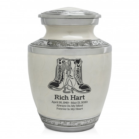 Veteran Combat Boots Sharing Urn - Radiant White