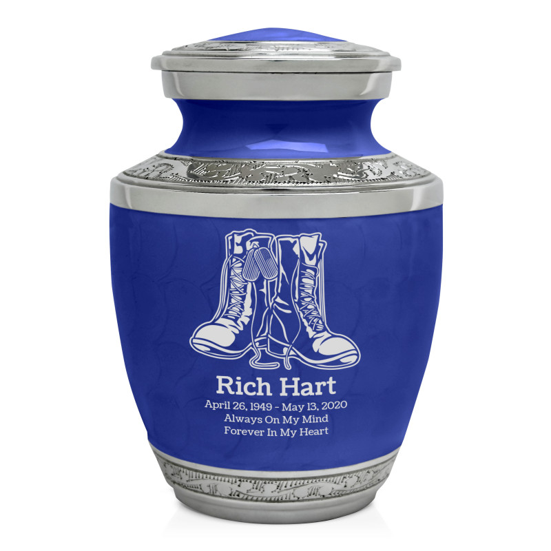 Veteran Combat Boots Sharing Urn - Royal Blue