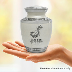 Flowered Electric Guitar Sharing Urn - Radiant White