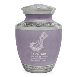 Flowered Electric Guitar Sharing Urn - Regal Purple