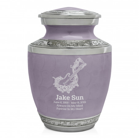 Flowered Electric Guitar Sharing Urn - Regal Purple