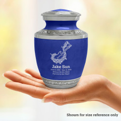 Flowered Electric Guitar Sharing Urn - Royal Blue