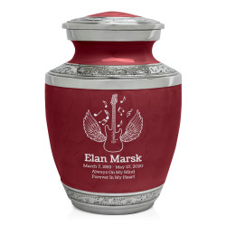 Electric Guitar Angel Wings Sharing Urn - Rose Red