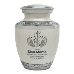Electric Guitar Angel Wings Sharing Urn - Radiant White