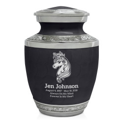 Floral Unicorn Sharing Urn - Ebony Black