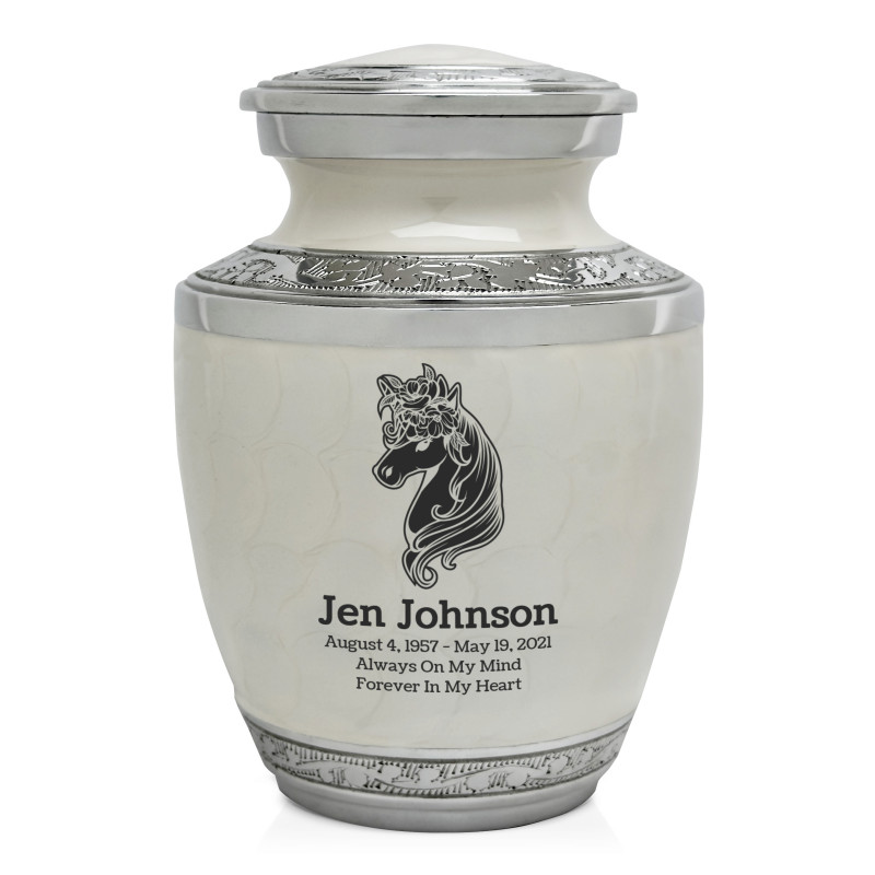 Floral Unicorn Sharing Urn - Radiant White