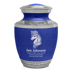 Floral Unicorn Sharing Urn - Royal Blue