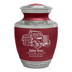 Dumping Truck Sharing Urn - Rose Red