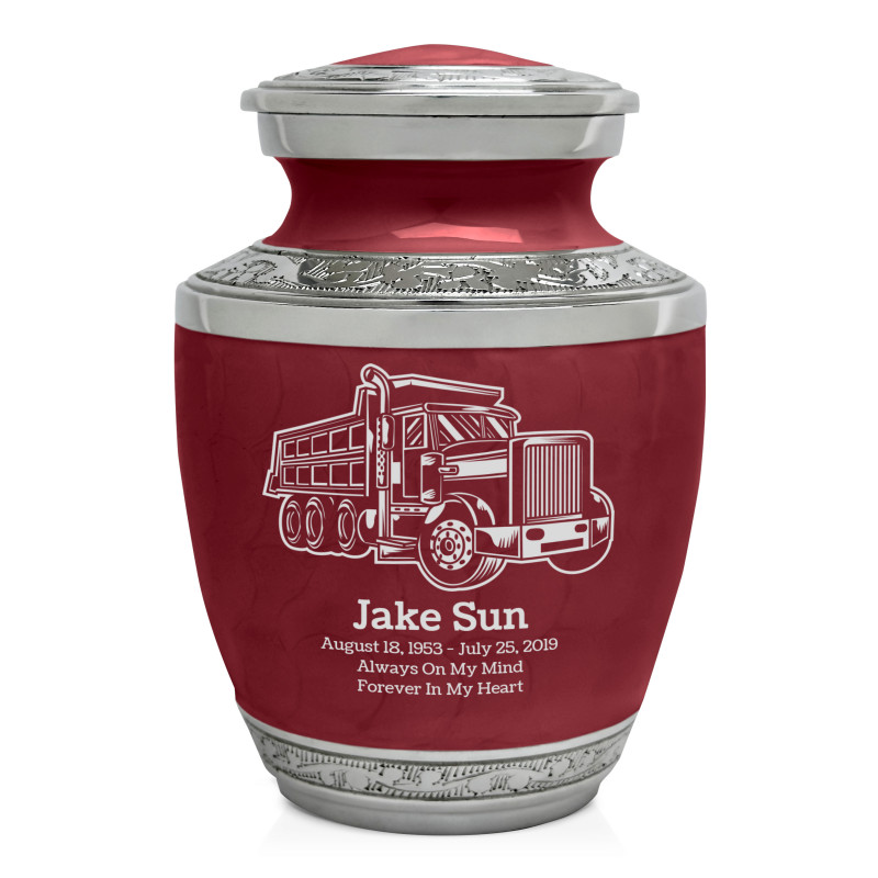 Dumping Truck Sharing Urn - Rose Red