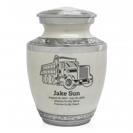 Dumping Truck Sharing Urn - Radiant White