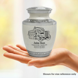 Dumping Truck Sharing Urn - Radiant White