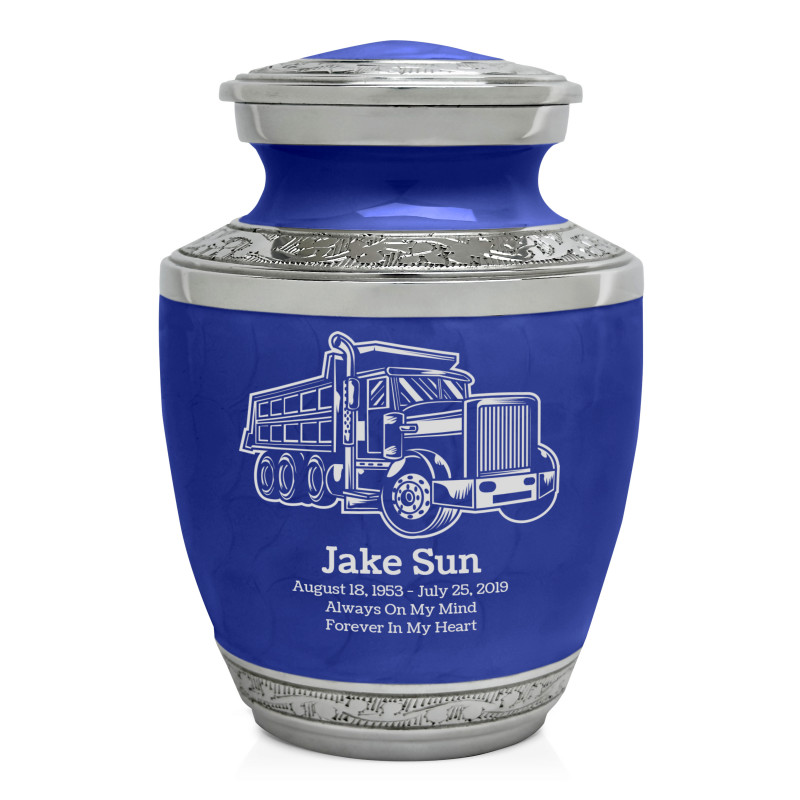 Dumping Truck Sharing Urn - Royal Blue