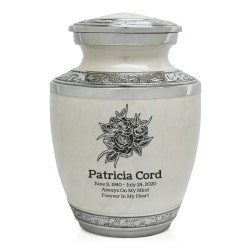 Rose Buds Sharing Urn - Radiant White
