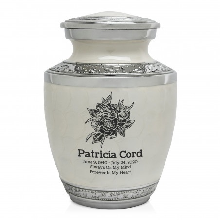 Rose Buds Sharing Urn - Radiant White