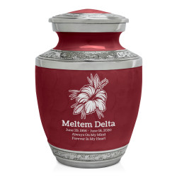 Hibiscus Flower Sharing Urn - Rose Red