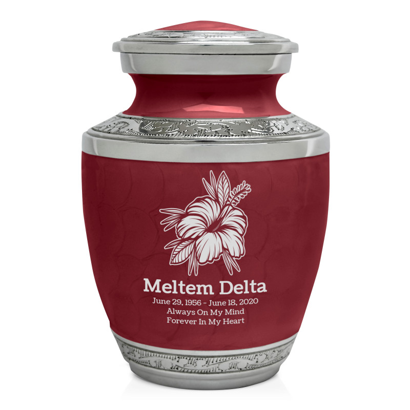 Hibiscus Flower Sharing Urn - Rose Red
