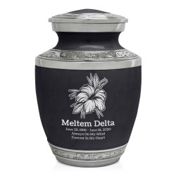 Hibiscus Flower Sharing Urn - Ebony Black