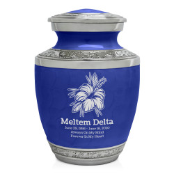 Hibiscus Flower Sharing Urn - Royal Blue