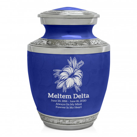 Hibiscus Flower Sharing Urn - Royal Blue