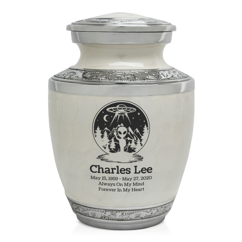 Alien UFO Sharing Urn - Radiant White