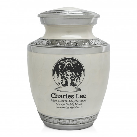 Alien UFO Sharing Urn - Radiant White
