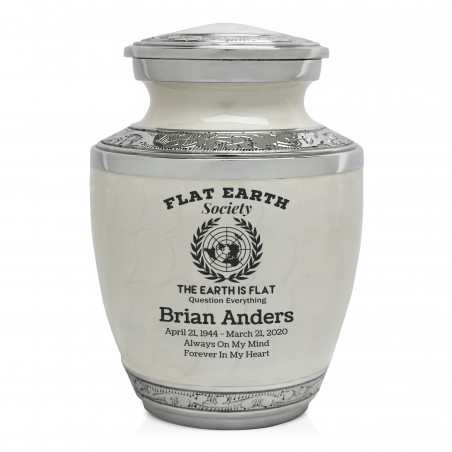 Flat Earth Society Sharing Urn - Radiant White