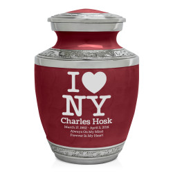 I Love NY (New York) Sharing Urn - Rose Red