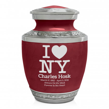 I Love NY (New York) Sharing Urn - Rose Red