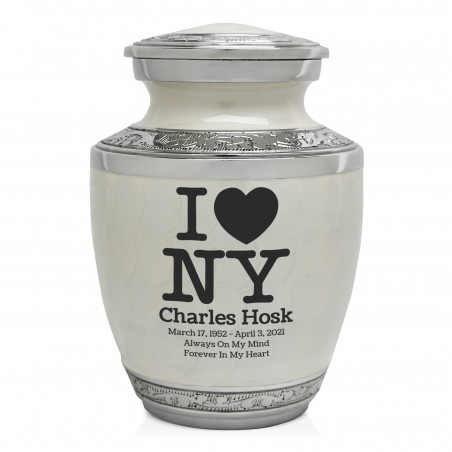 I Love NY (New York) Sharing Urn - Radiant White