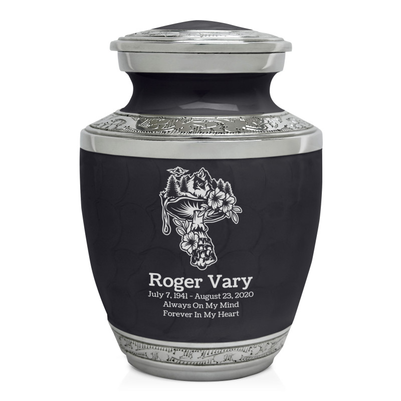 Mushroom Nature Sharing Urn - Ebony Black