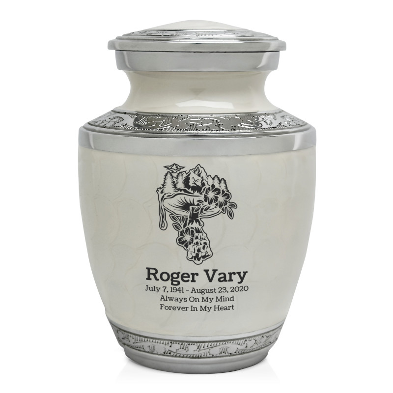 Mushroom Nature Sharing Urn - Radiant White