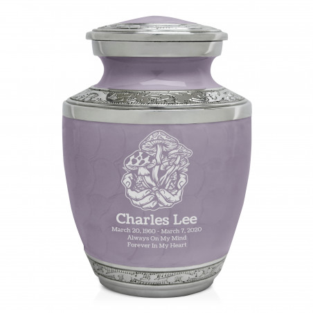 Mushrooms Hands Sharing Urn - Regal Purple