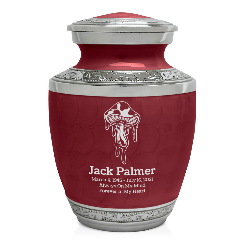 Melting Shrooms Sharing Urn - Rose Red