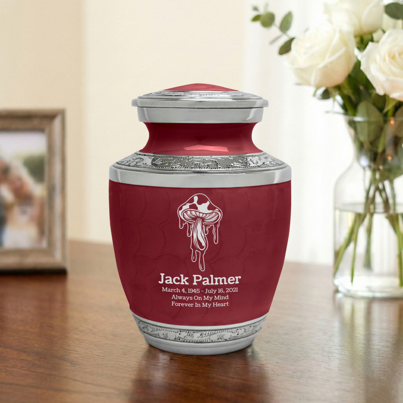Melting Shrooms Sharing Urn - Rose Red