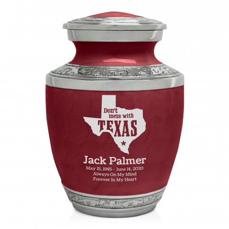 Don't Mess with Texas Sharing Urn - Rose Red