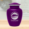 Dolphin Sharing Urn - Purple Luster