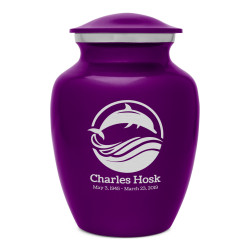 Dolphin Sharing Urn - Purple Luster