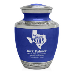 Don't Mess with Texas Sharing Urn - Royal Blue