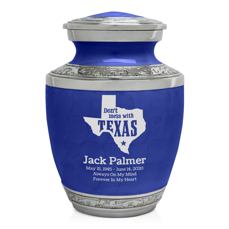 Don't Mess with Texas Sharing Urn - Royal Blue